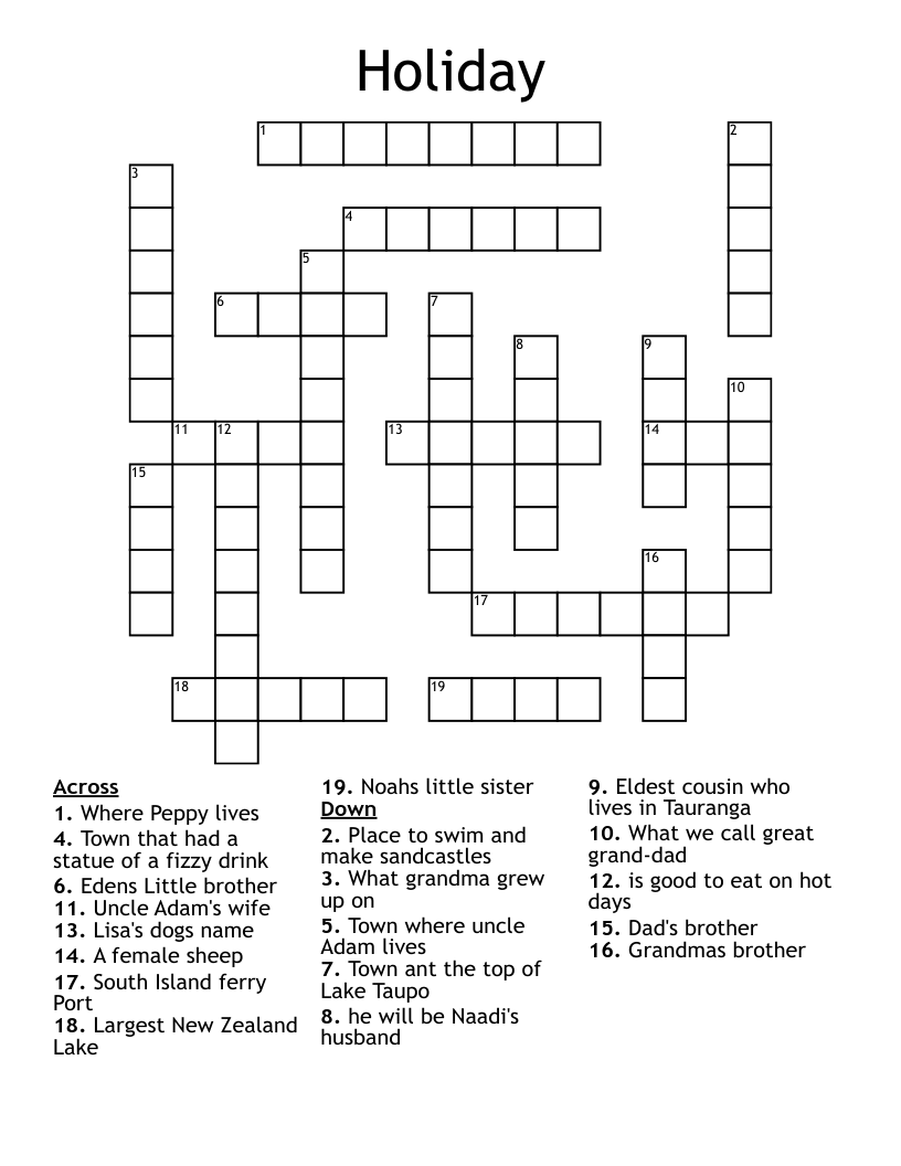 down under holiday crossword clue