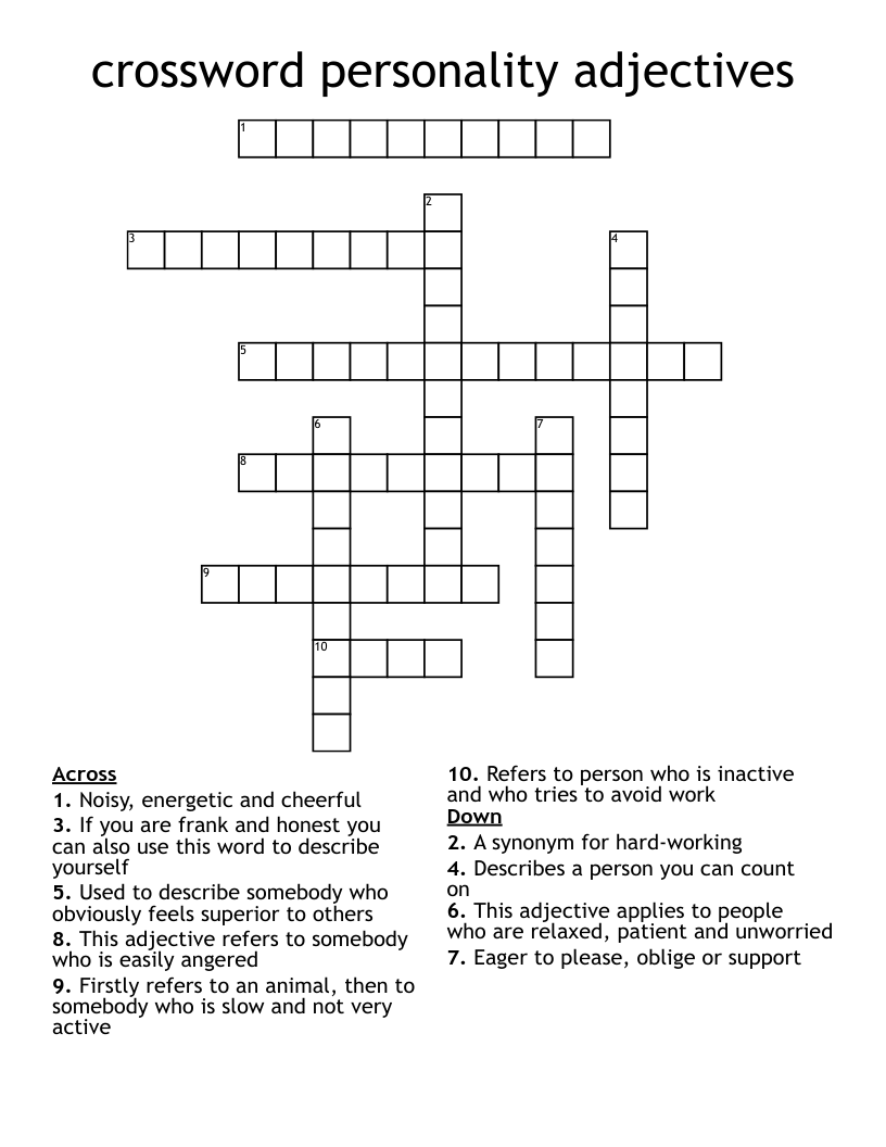 energetic person crossword