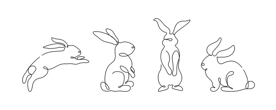 line drawing bunny