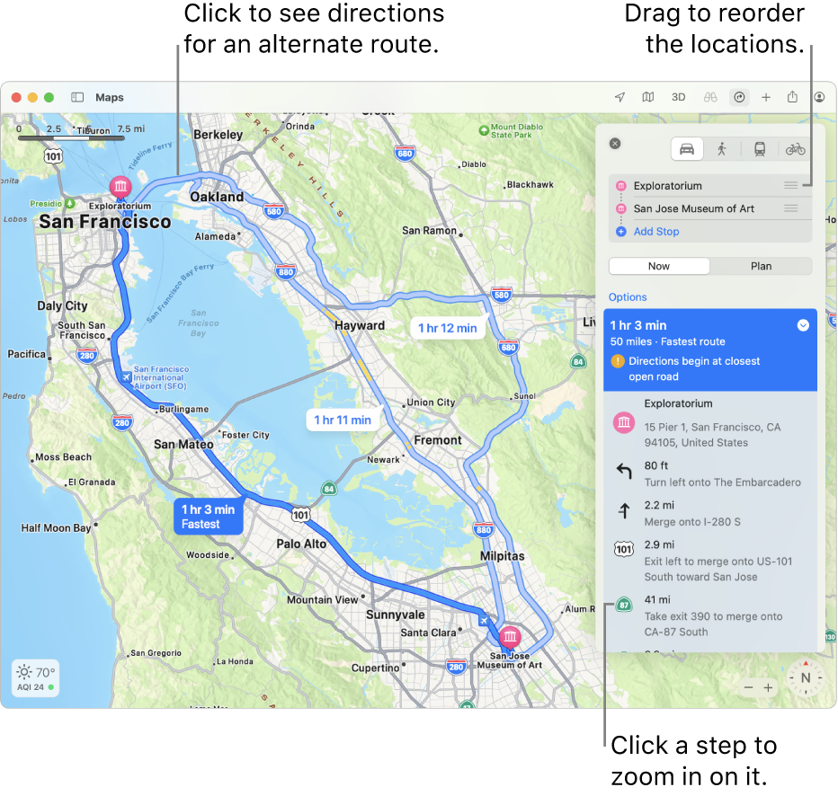 driving map directions