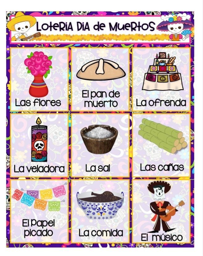 imprimir loteria dia de muertos