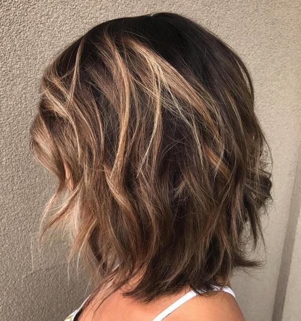 low maintenance layered choppy shoulder length hair