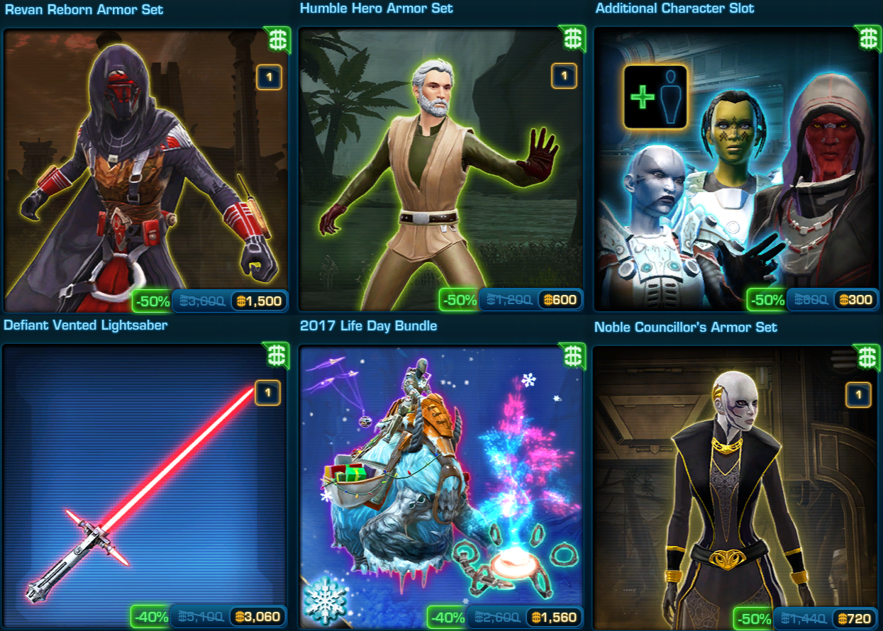 swtor cartel market daily sale