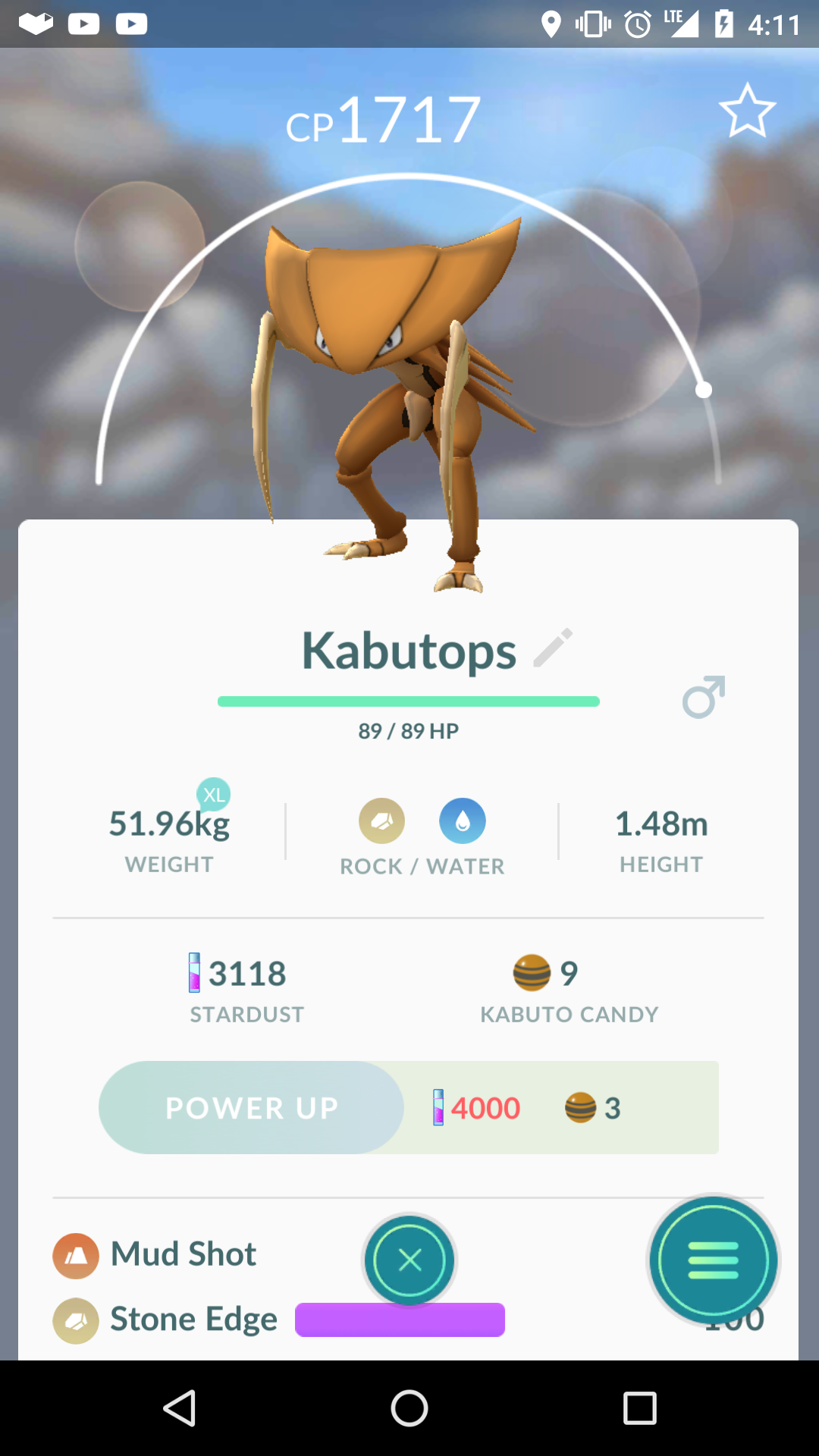 kabutops moveset