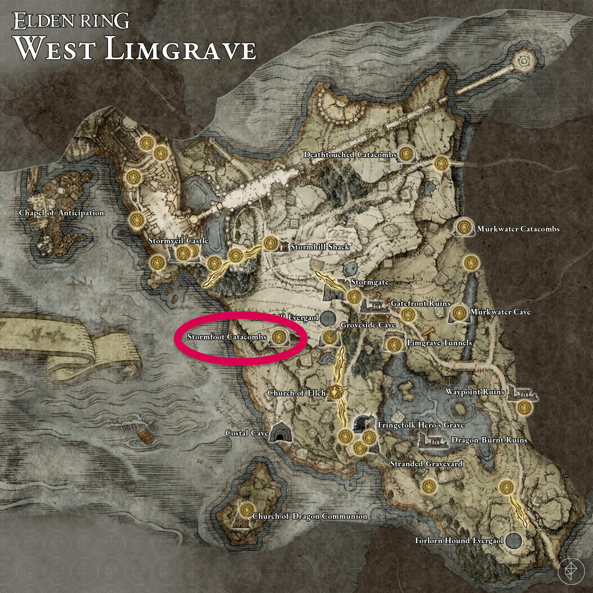 catacombs elden ring map