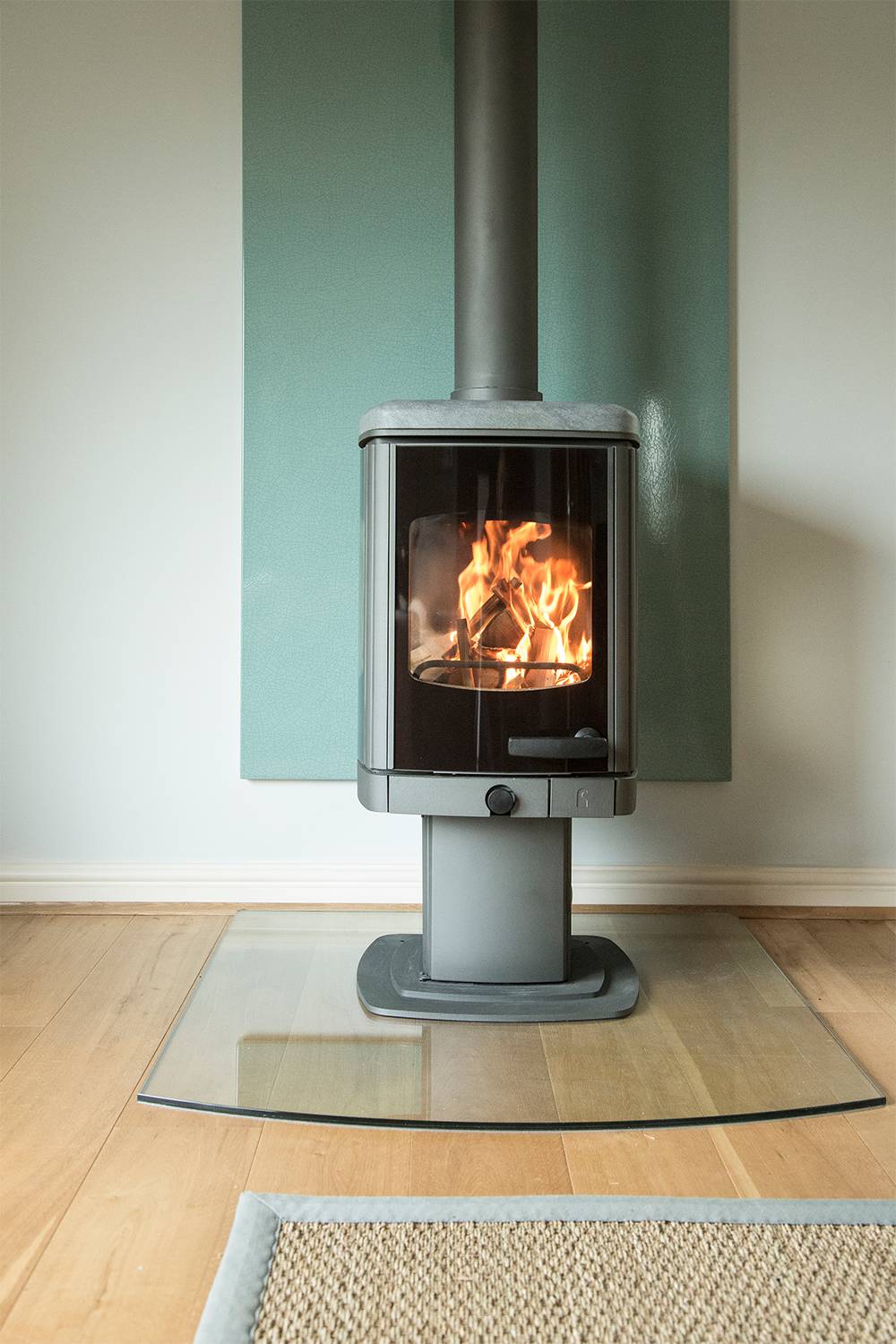 wood burning stove heat shield