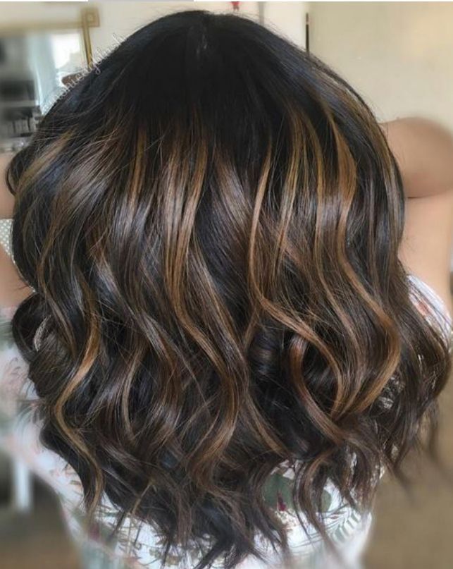 balayage dark brown hair with lowlights