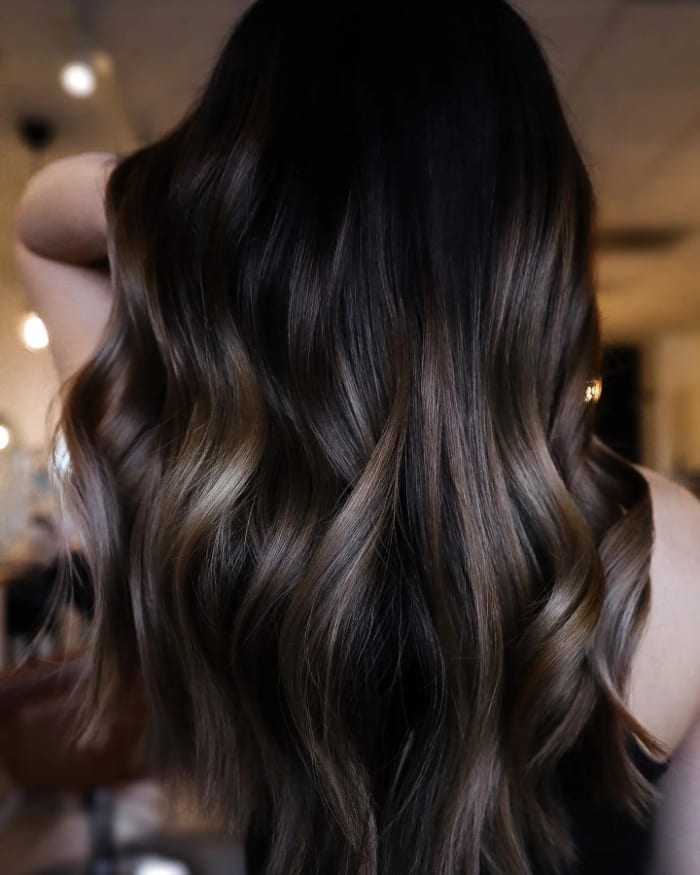 balayage colours for dark brown hair