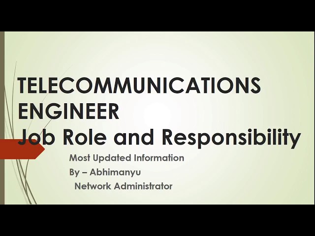 telecommunication engineer vacancy