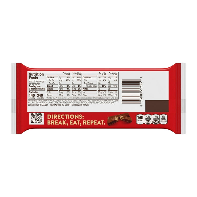 nutrition facts of kit kat