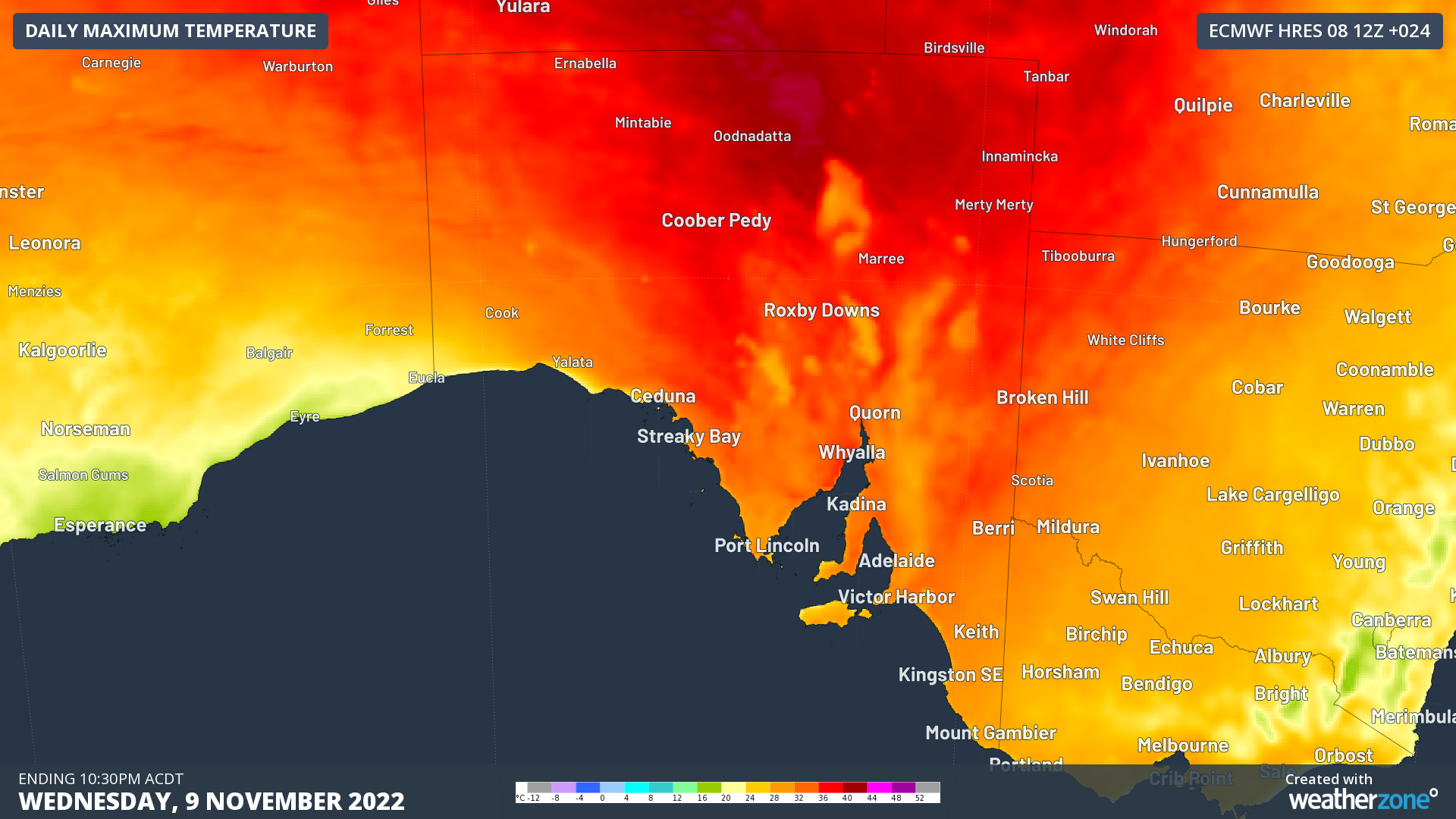 adelaide temperature november