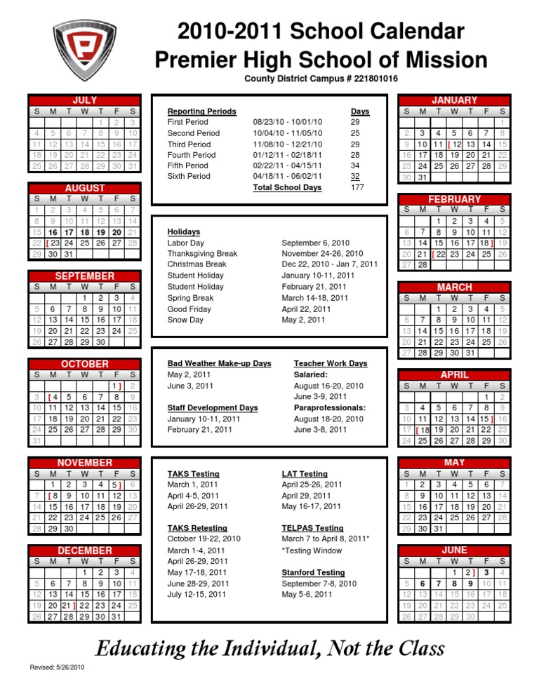 deped school calendar 2010 11