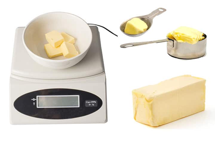 how much does 4 tablespoons of butter weigh