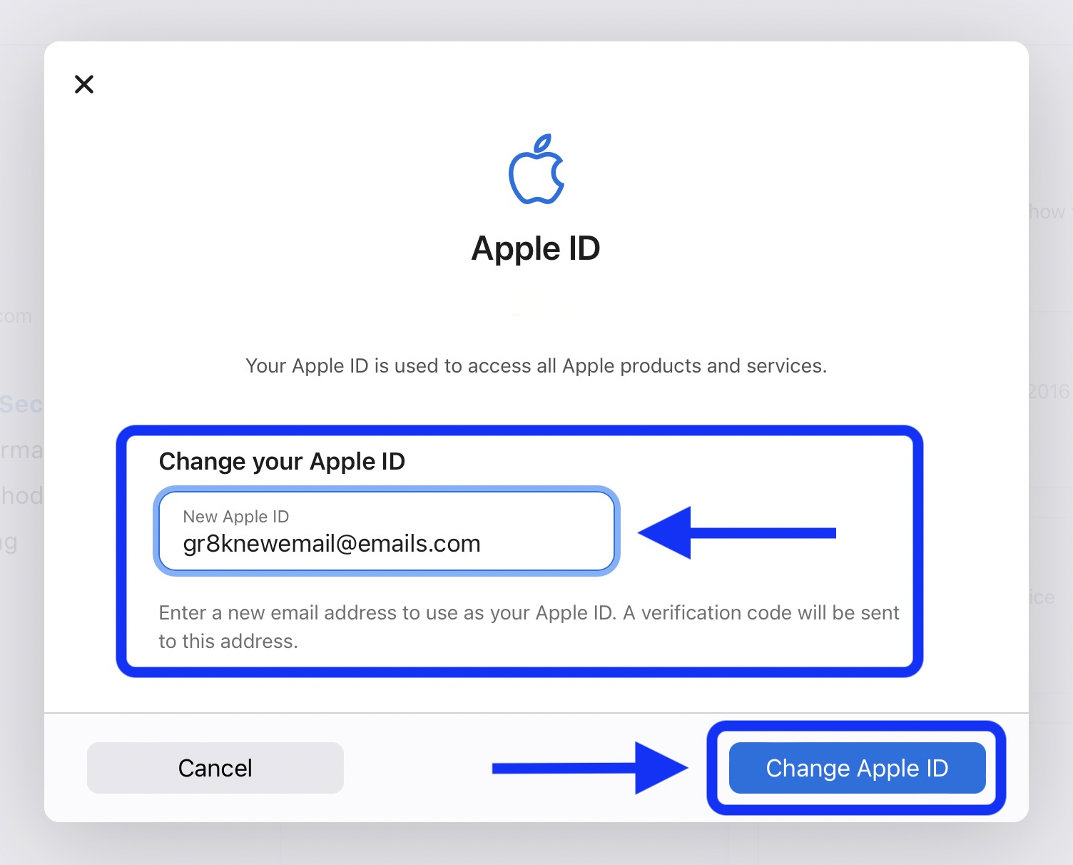 apple change apple id email