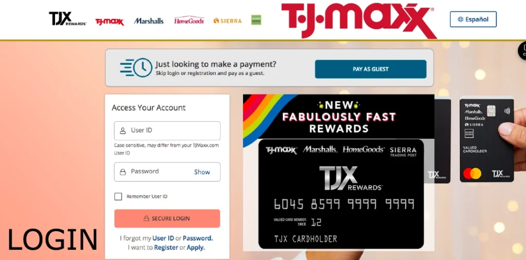 tjmaxx credit card login