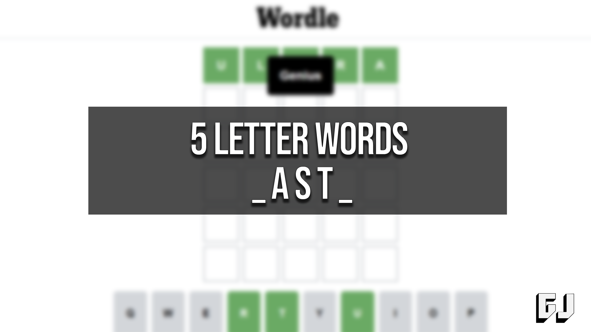 5 letter words ending in ast