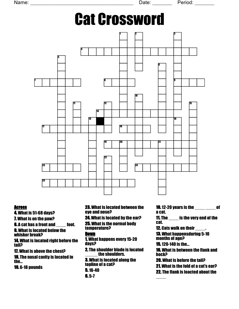 cat crossword clue