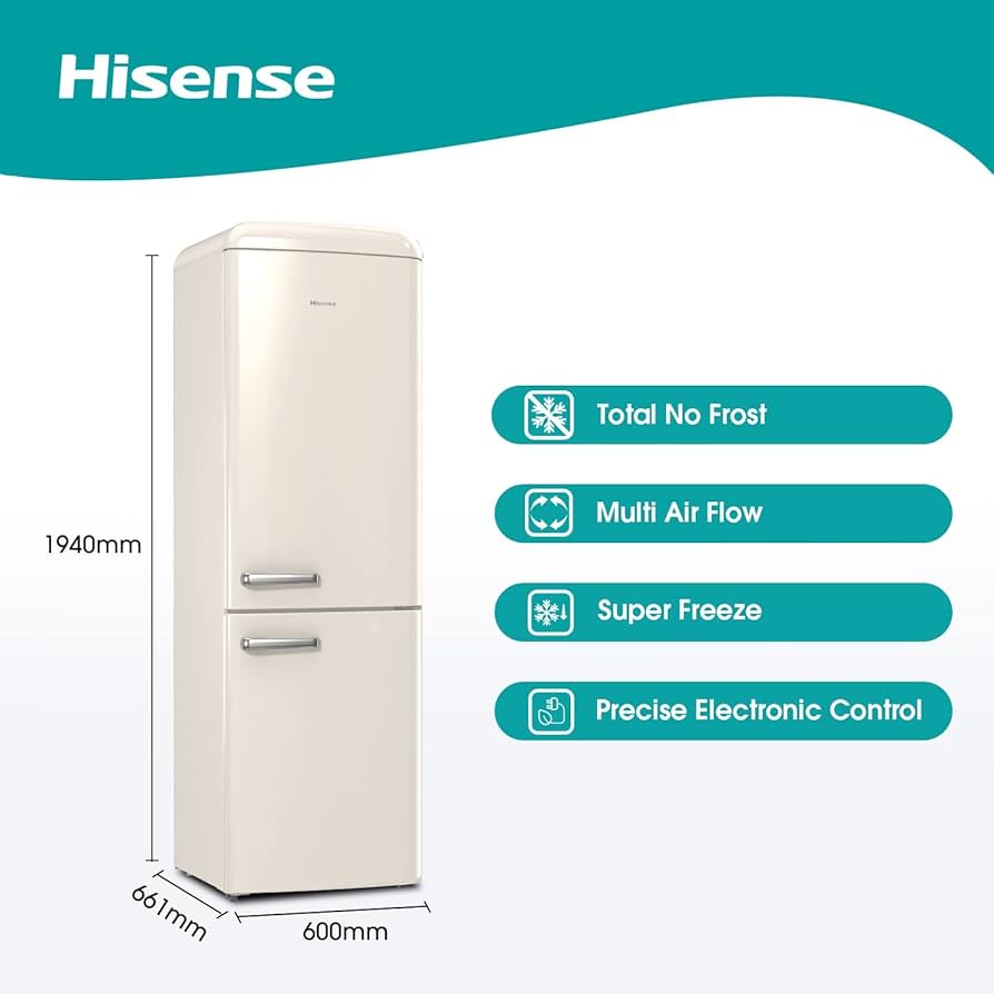 hisense retro fridge freezer cream