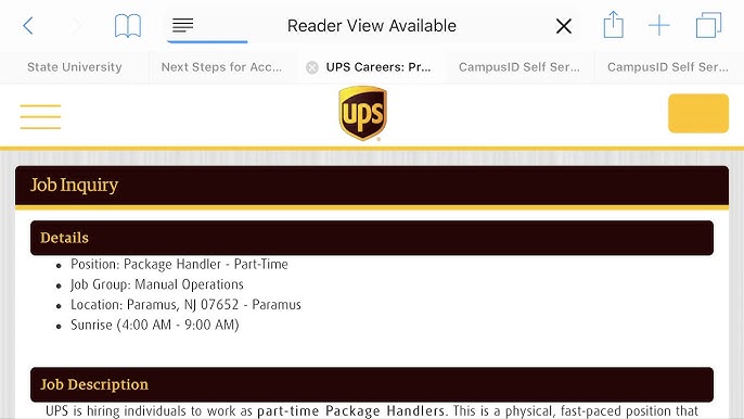 ups job application