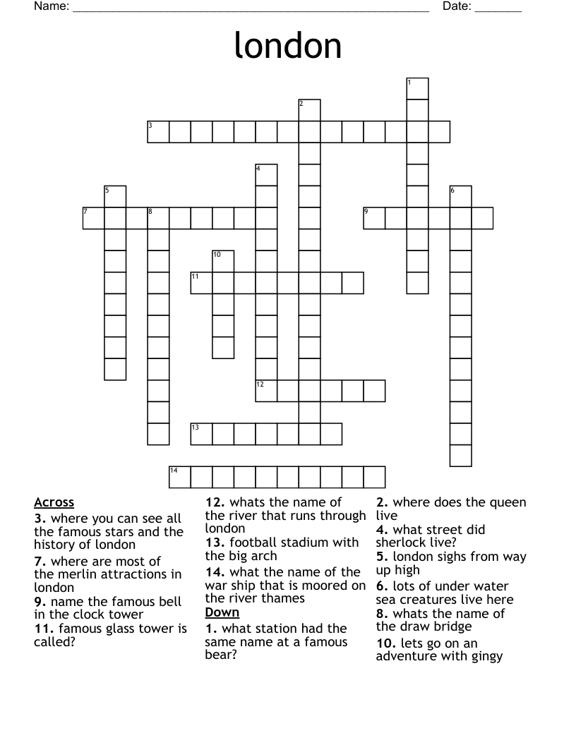 london district crossword