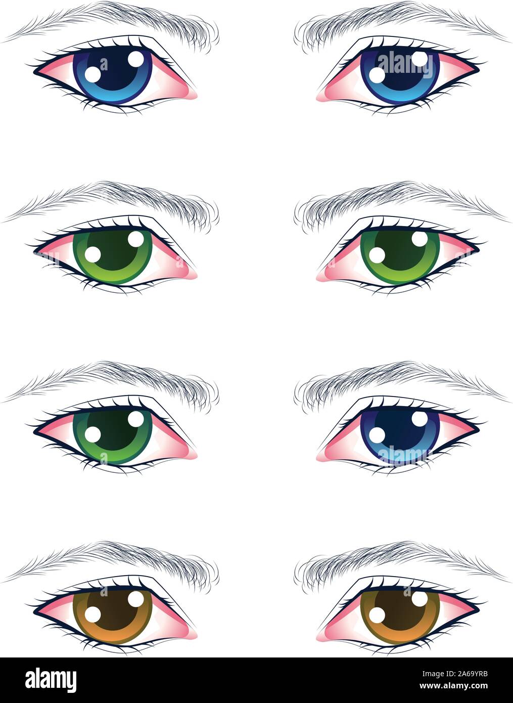 ojos de colores dibujos