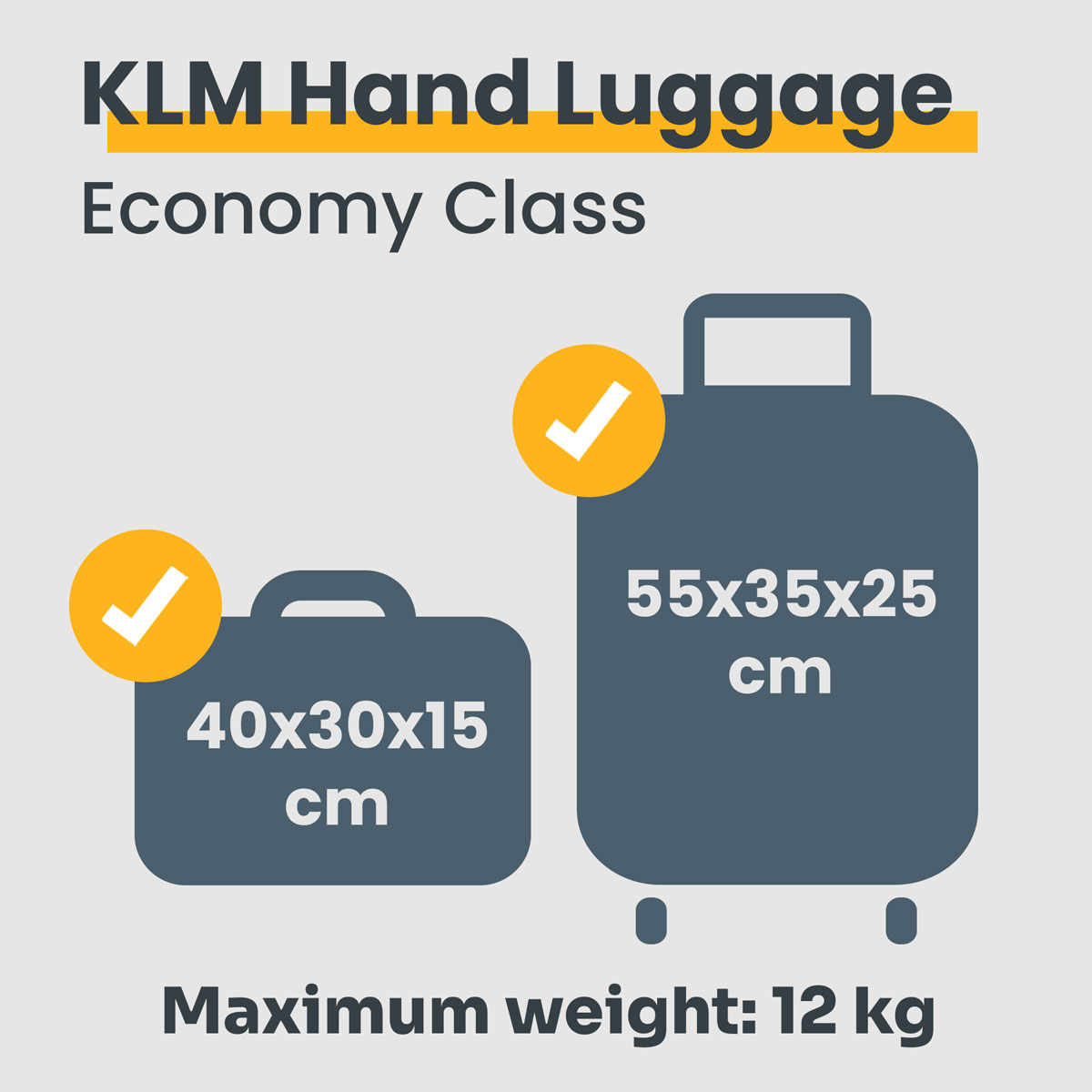 baggage size klm