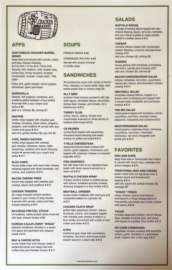 cracker barrel carry out menu