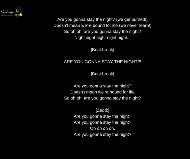 lyrics are you gonna stay the night