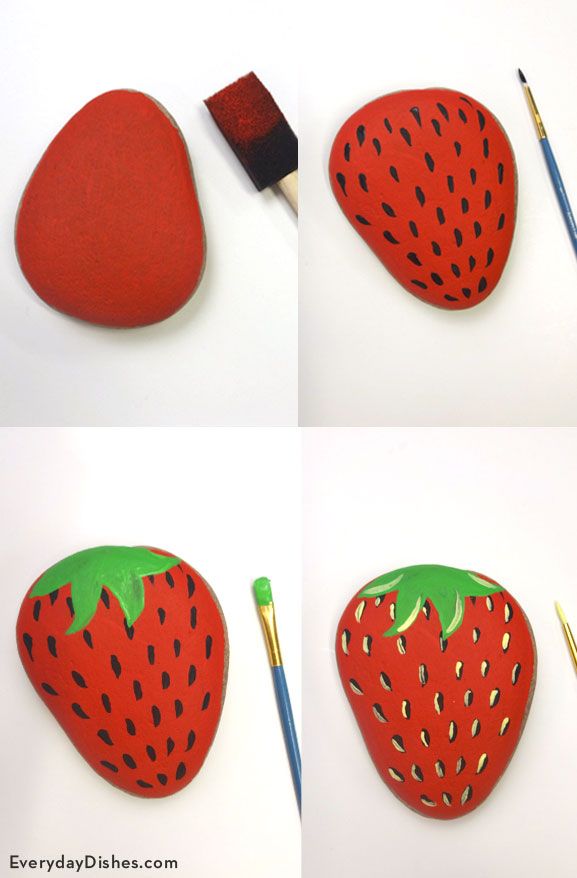 strawberry rock painted