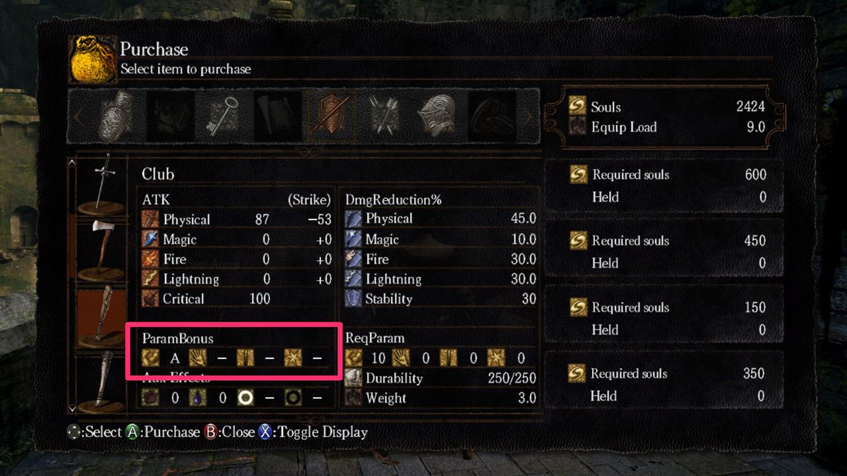 dark souls stats