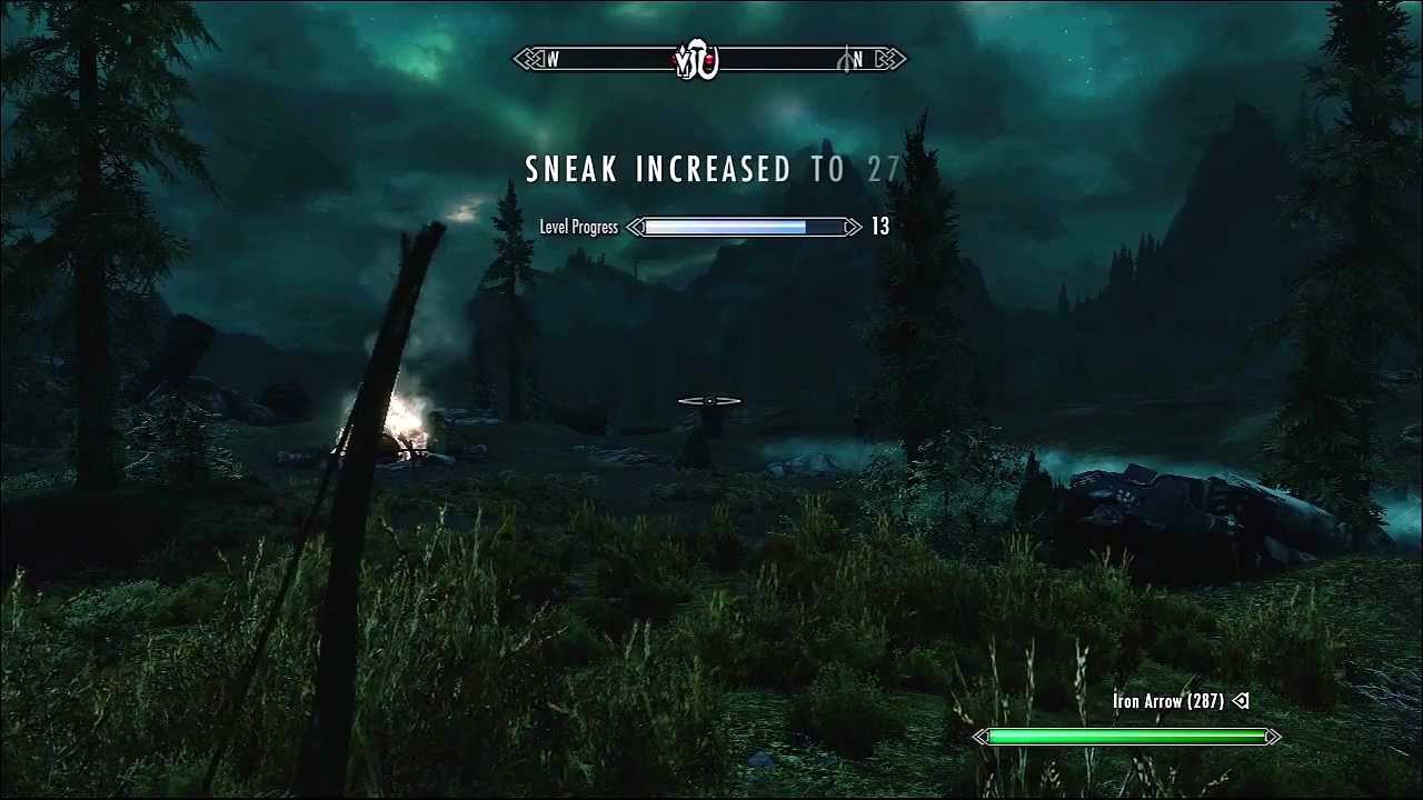 how to quickly level up sneak in skyrim