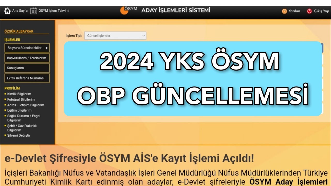 yks obp güncelleme