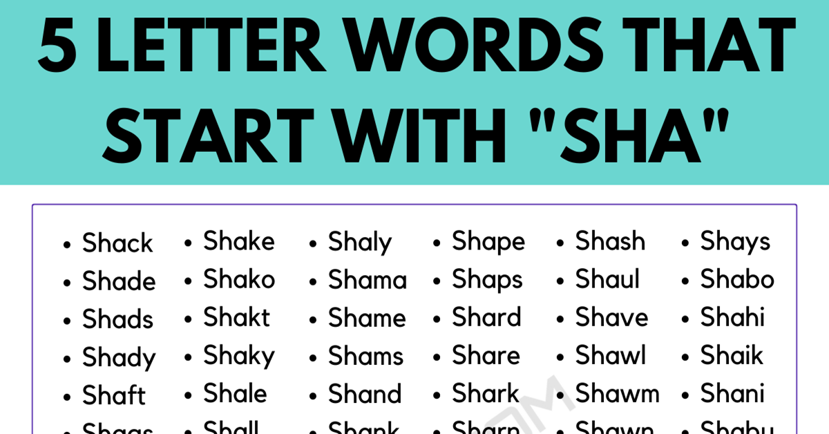 5 letter word starts with sh