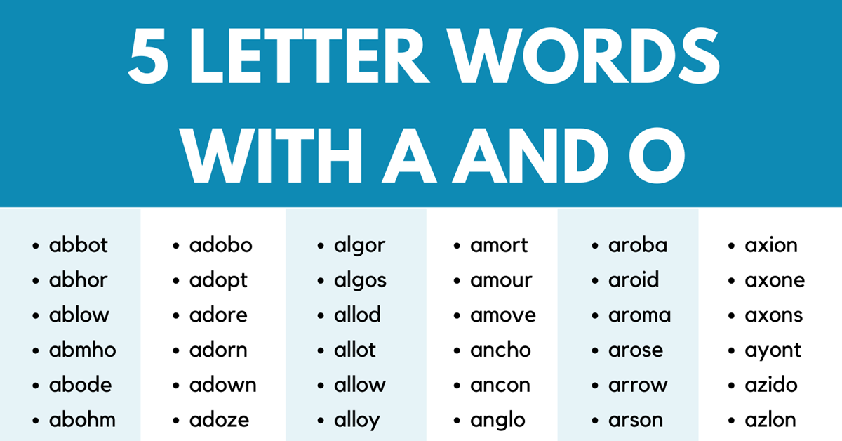 5 letter words with oa