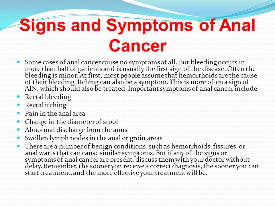 symptoms of anual cancer