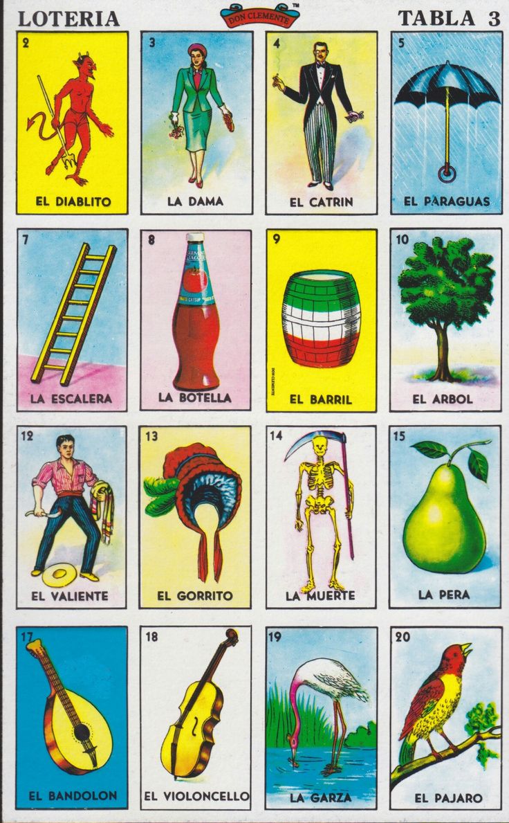 tablero de loteria para imprimir