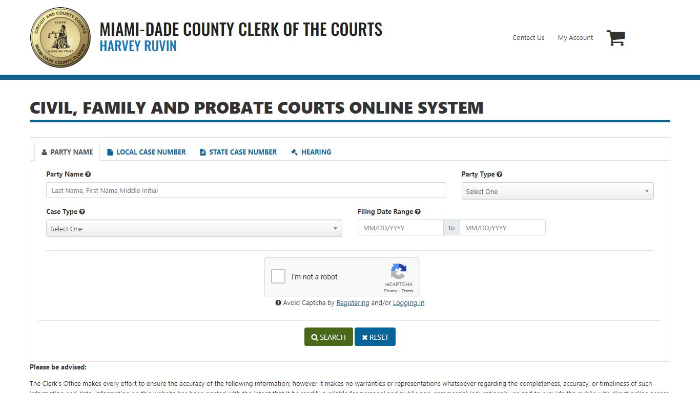 miami dade clerk of courts case search