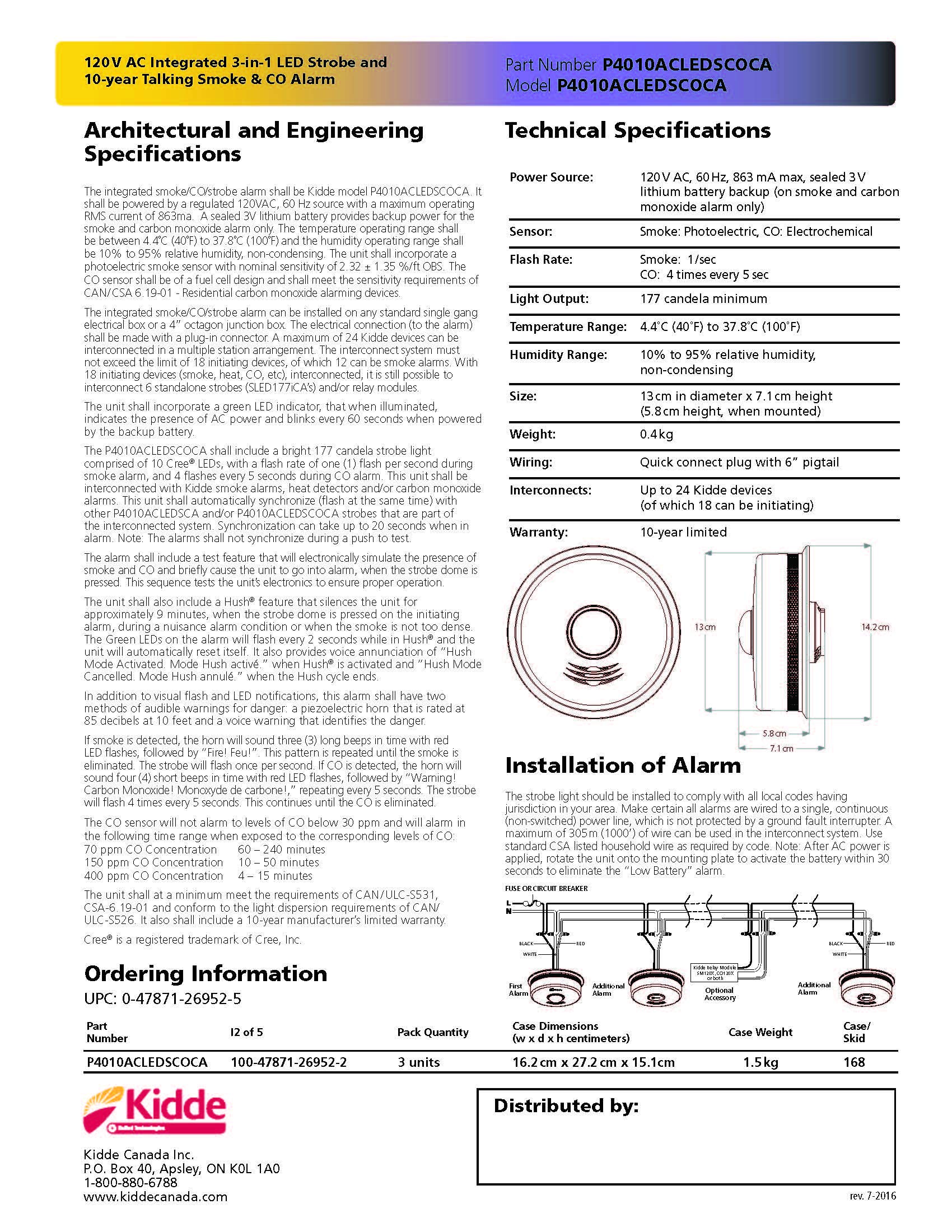 kidde p4010acledscoca