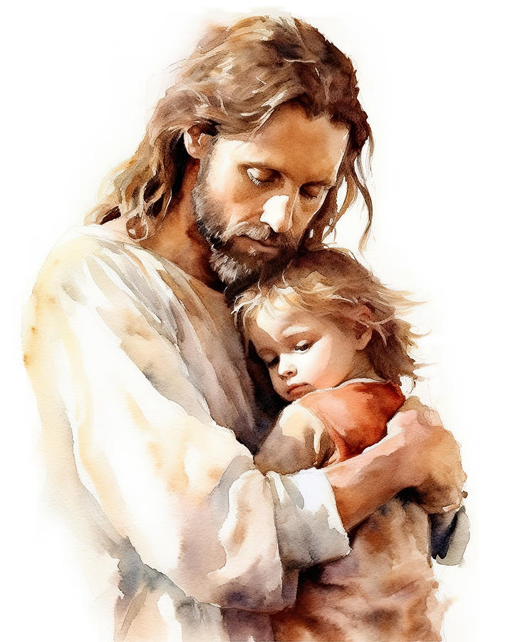 picture of jesus holding a child