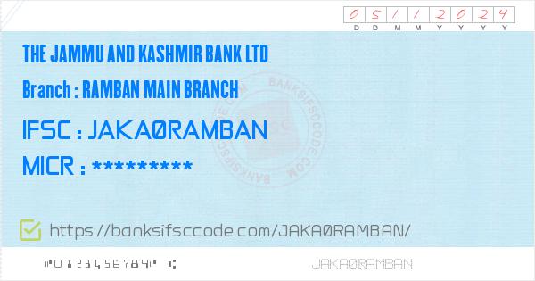 ifsc code jk bank ramban