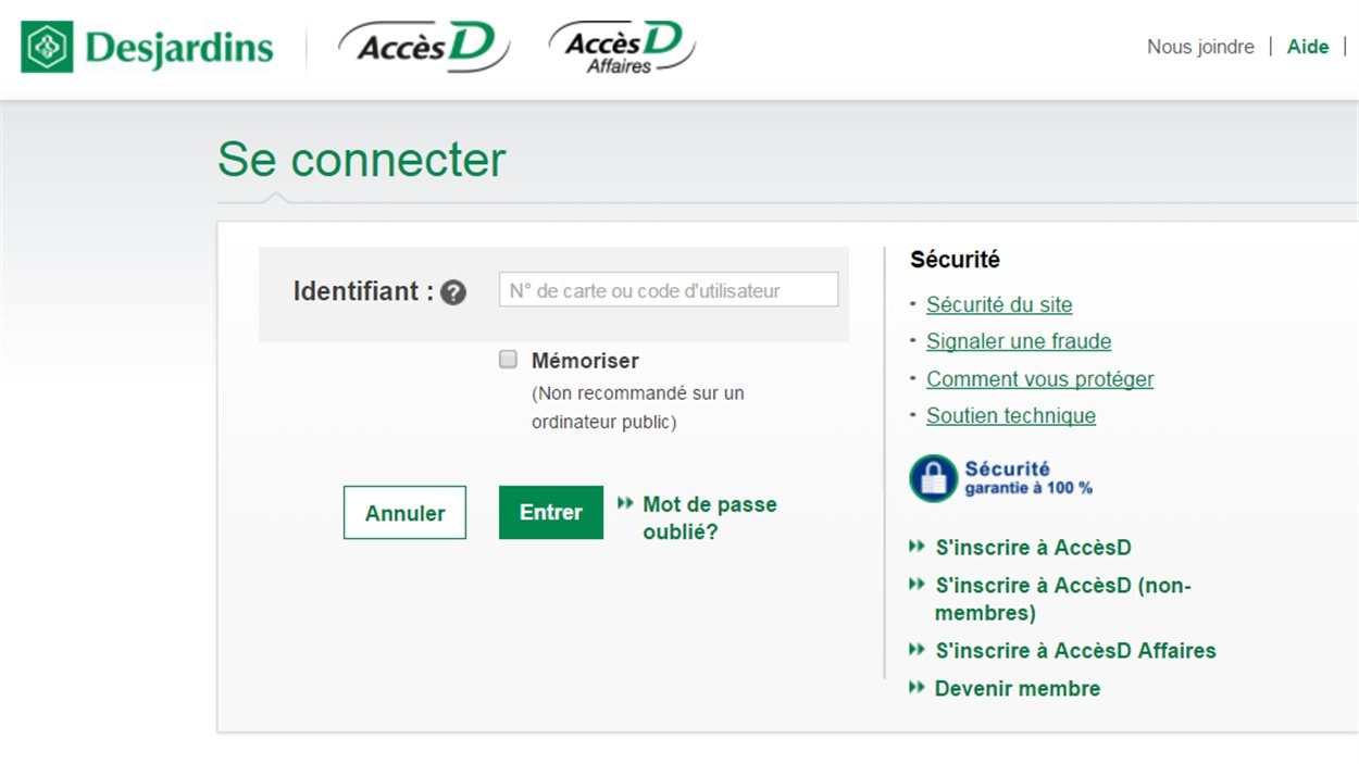 acced desjardins