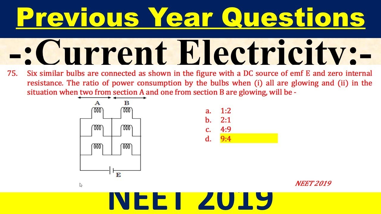 six similar bulbs are connected as shown in the figure