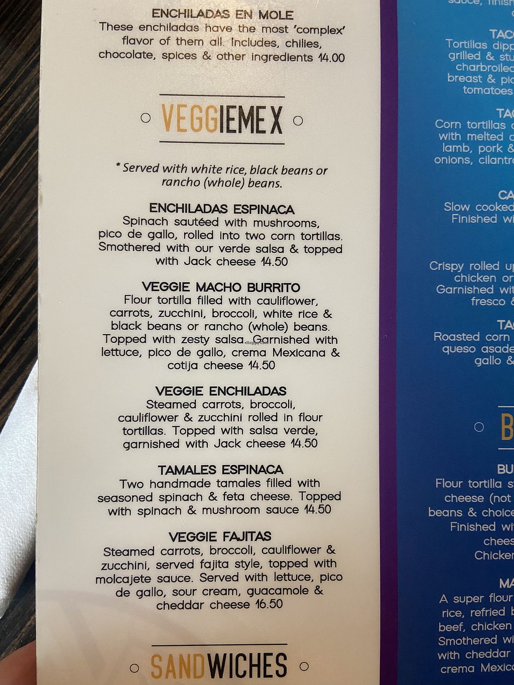 azteca d oro menu