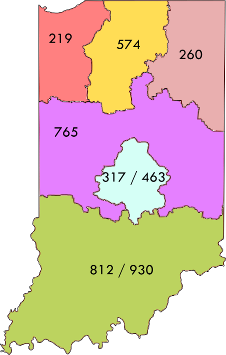 area code 260 indiana