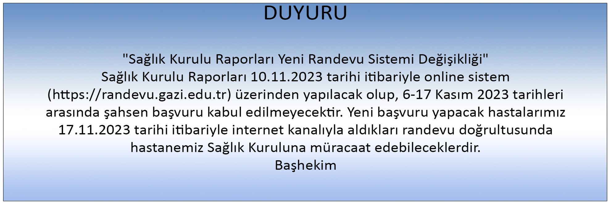 gazi çayyolu randevu