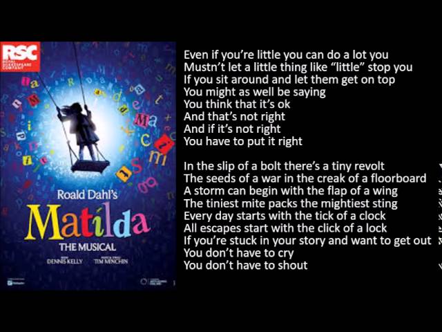 matilda musical naughty lyrics