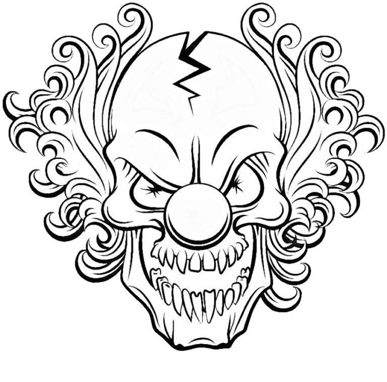 scary clown coloring pictures