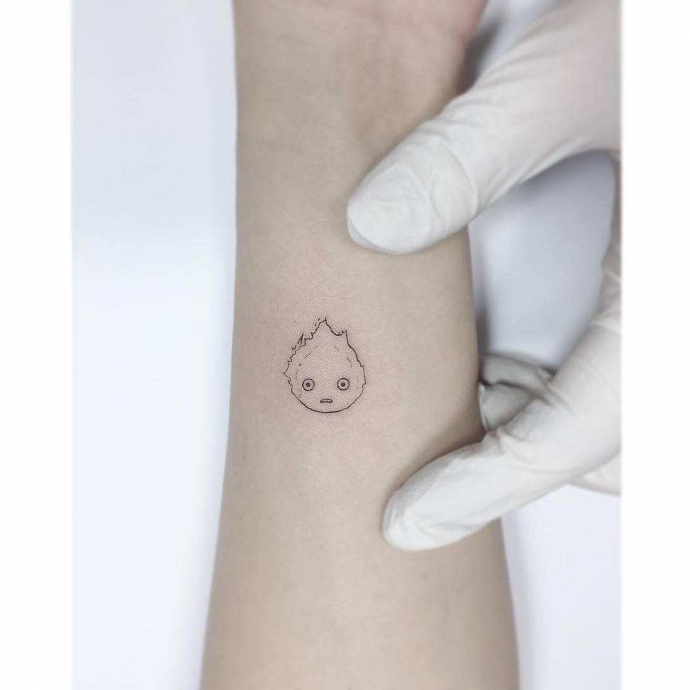 calcifer tattoo minimalist