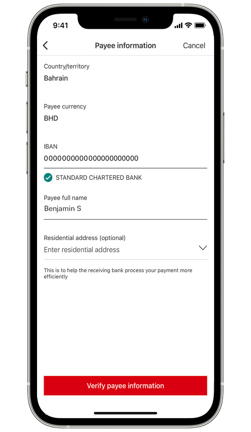 hsbc app delete payee