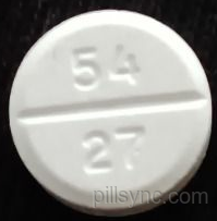 54/27 round white pill